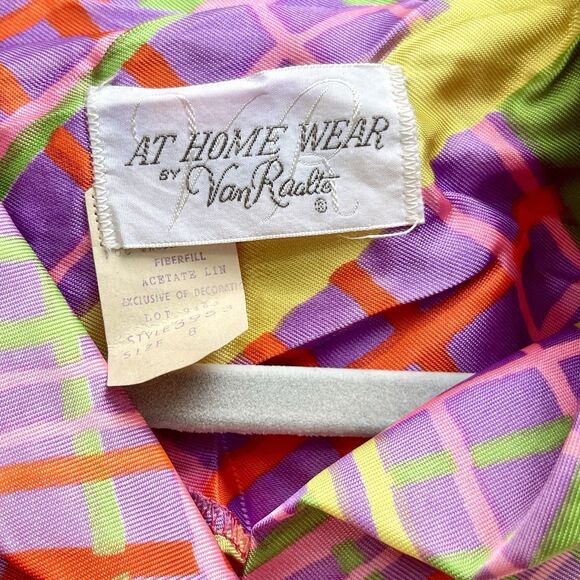 VTG VAN RAALTE 60s TO 70S Quilted‎ House Coat Robe Dressing Gown Sz 8 - Picture 4 of 11